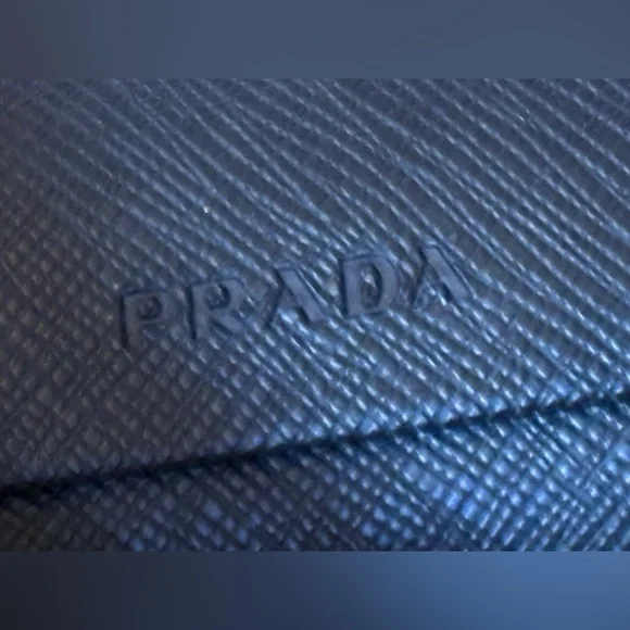 Prada Textured Black Leather Sunglasses Case Accessory - Picture 3 of 9